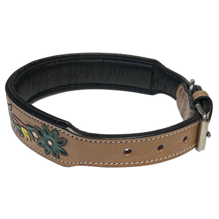Carved and Beaded Leather Dog Collar AE9167 - Dog.Dog.Cat.