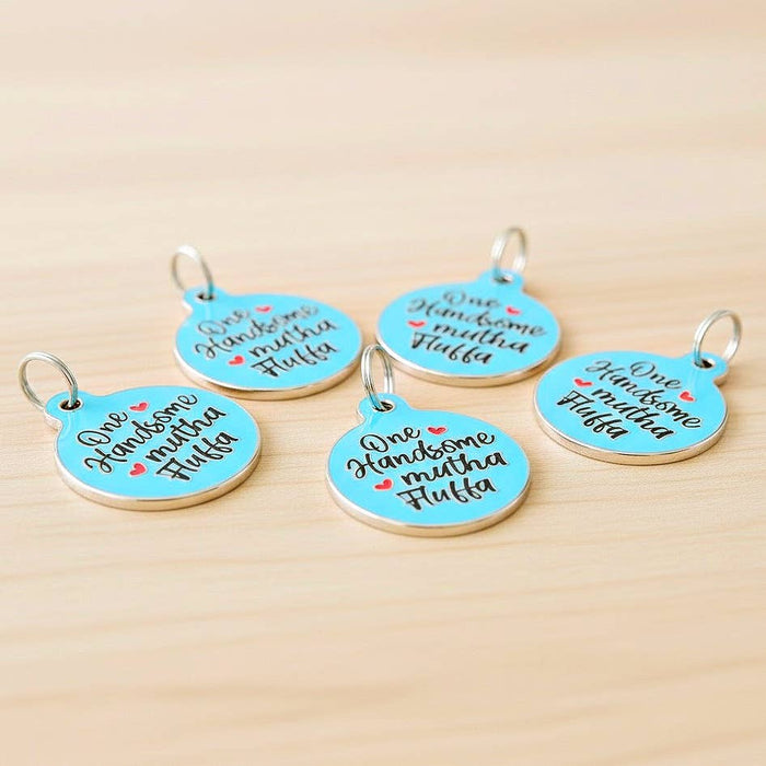 Mama's Boy - Enamel Dog ID Tag with Personalized QR Code - - Dog.Dog.Cat.