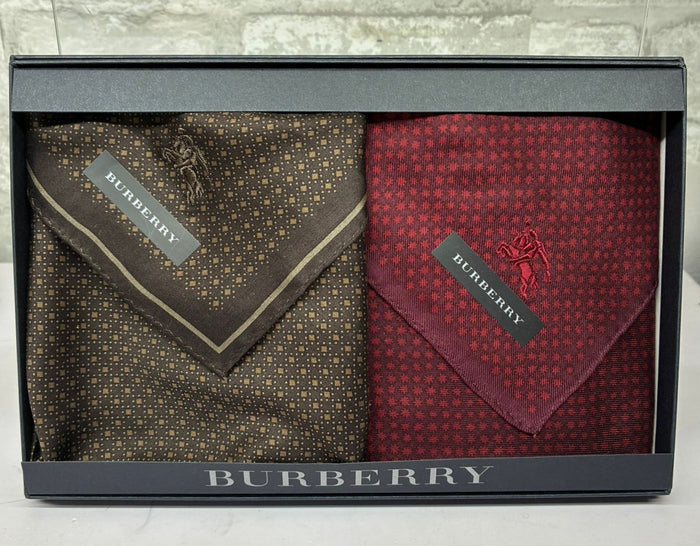 Burberry Checkered Handkerchief Set Of 2