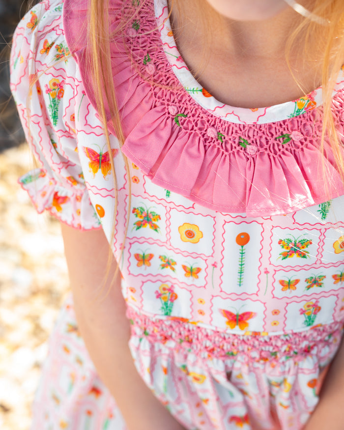 Butterfly Garden Smocked Jenny Dress