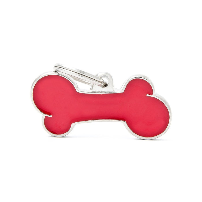 Classic Big Red Bone ID Tag - MyFamily - Dog.Dog.Cat.