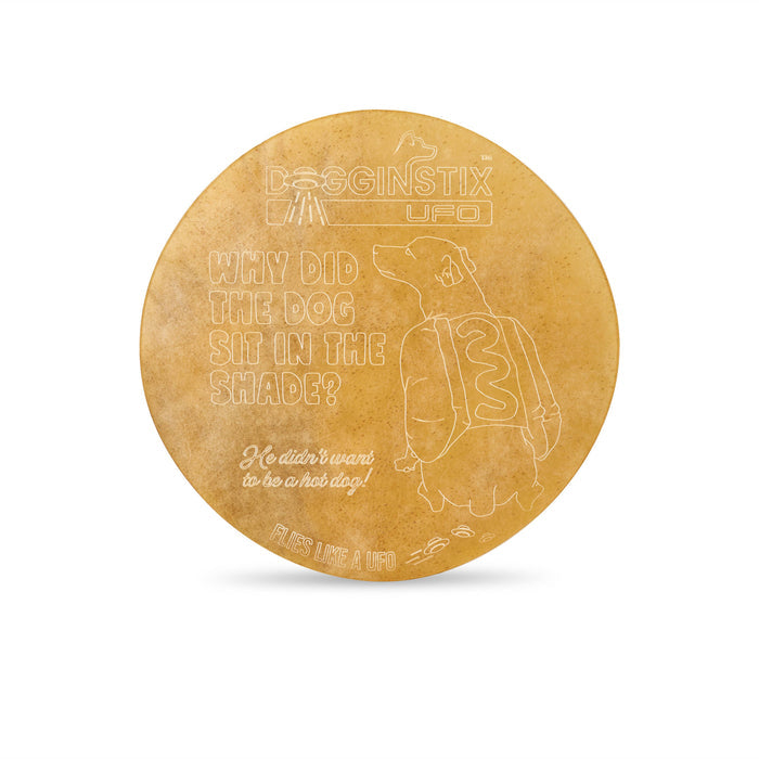 Dogginstix Beef Collagen UFO Frisbee Disc - Long-Lasting Dental Chew Toy - Dog.Dog.Cat.