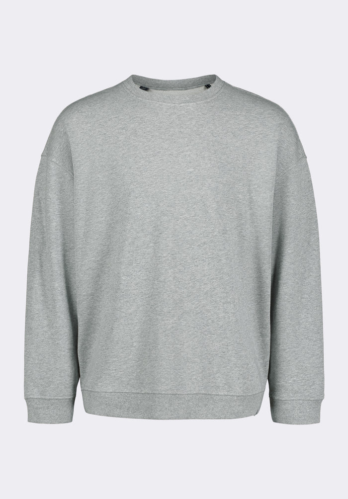 Buffalo Men Sweatshirts Grey Knit Sweatshirt Relaxed Fit Crew