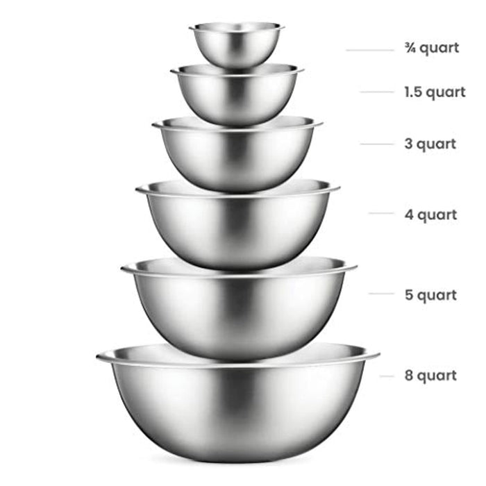 Premium Stainless Steel Mixing Bowls Set of 6 - Eco Trade Company