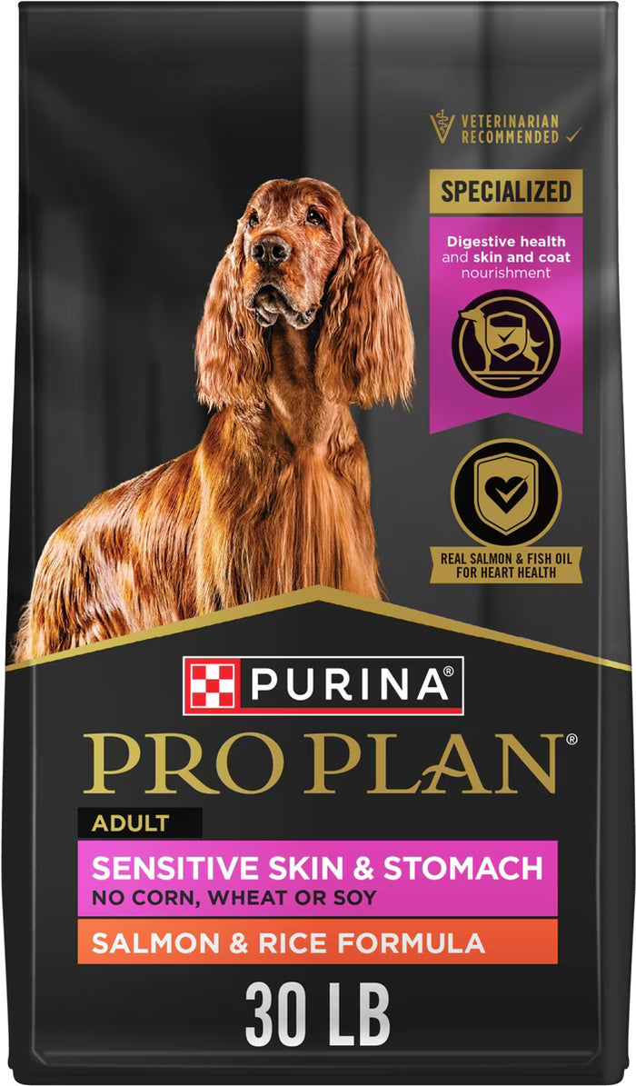 Purina Pro Plan Sensitive Skin & Stomach Salmon & Rice Dog Food - 30 lb - Dog.Dog.Cat.