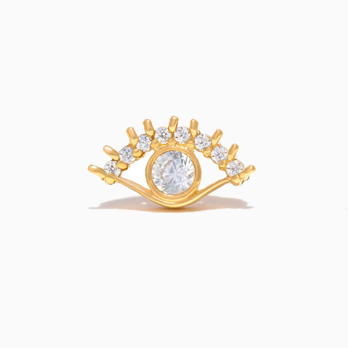 10k Solid Gold Evil Eye Ball Back Stud