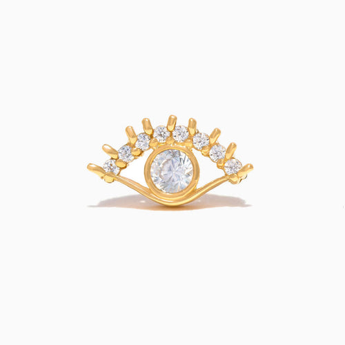 10k Solid Gold Evil Eye Ball Back Stud