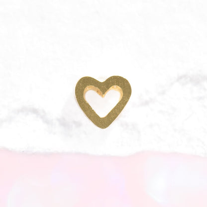 10k Solid Gold Open Heart Stud