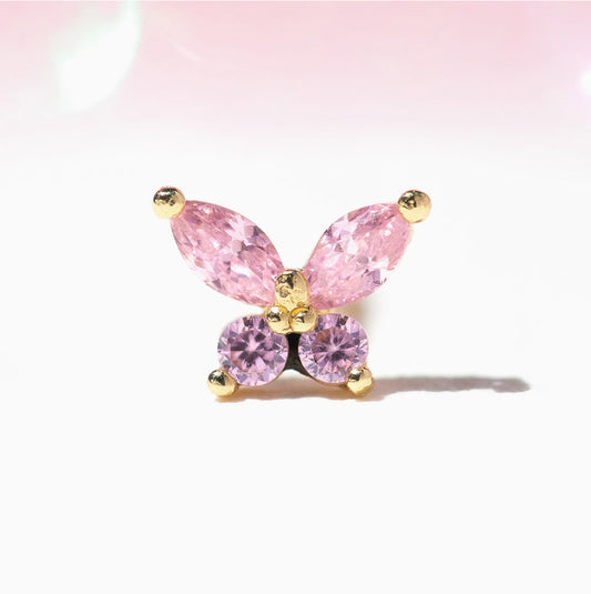 10k Solid Gold Pink Mari Stud