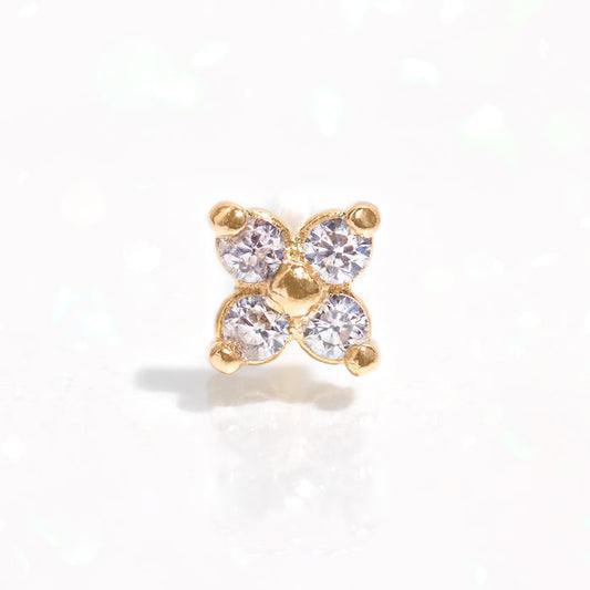 10k Solid Gold Shimmer Blossom Stud