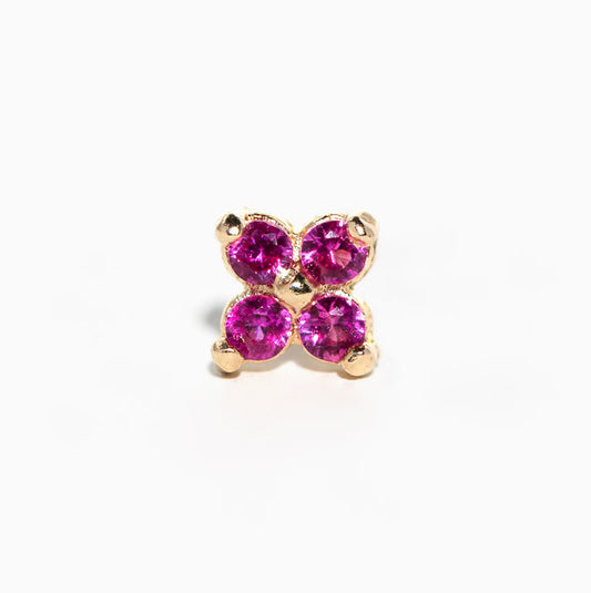 10k Solid Gold Teeny Fuchsia Ball Back Stud
