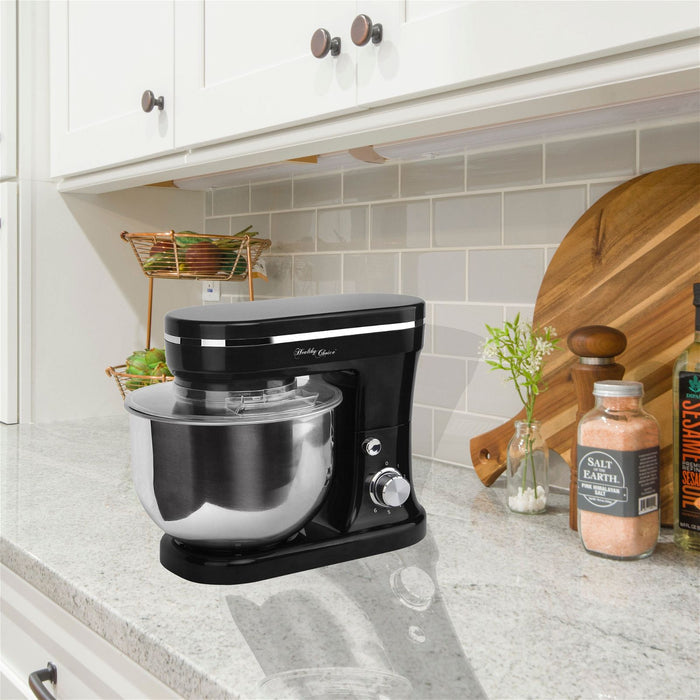1200W Mix Master 5L Kitchen Stand Mixer w/Bowl/Whisk/Beater - Black-#product_category#-Home Living Store