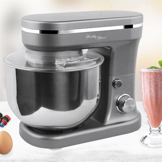 1200W Mix Master 5L Kitchen Stand Mixer w/Bowl/Whisk/Beater - Titanium-#product_category#-Home Living Store