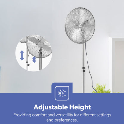 16-Inch Luxury Three-Speed Chrome Metal Fan 50W