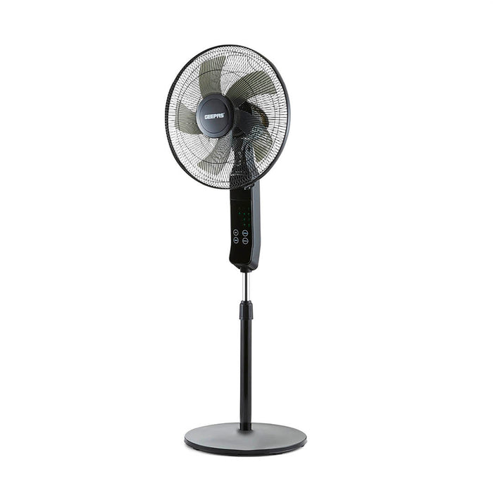 16" Portable Black Remote Controlled Pedestal Fan