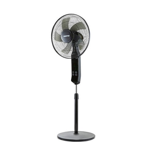 16" Portable Black Remote Controlled Pedestal Fan