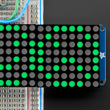 16 x 8 1.2" LED Matrix + Backpack - Ultra Bright Round Green LEDs by Adafruit - The Pi Hut