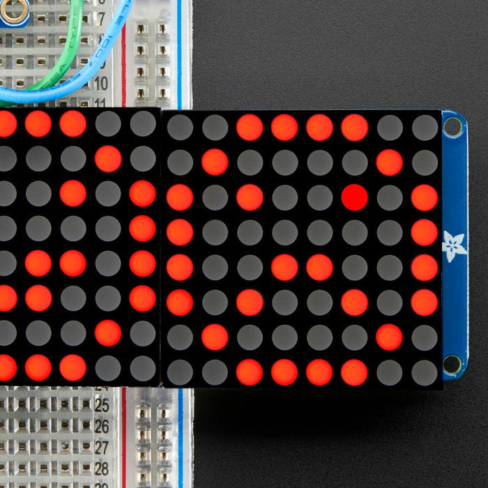 16 x 8 1.2" LED Matrix + Backpack - Ultra Bright Round Red LEDs by Adafruit - The Pi Hut