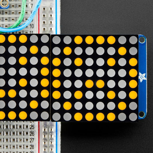 16 x 8 1.2" LED Matrix + Backpack-Ultra Bright Round Orange LEDs by Adafruit - The Pi Hut