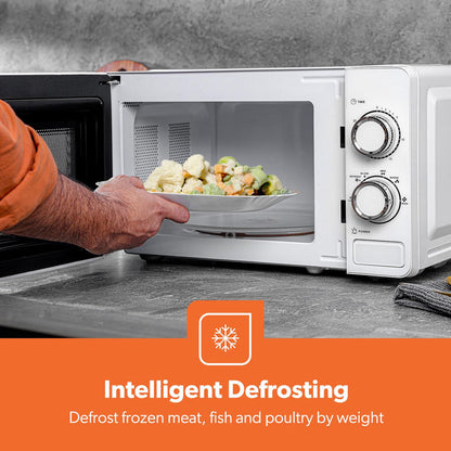 20L Manual Freestanding Microwave With Timer (White & Black)