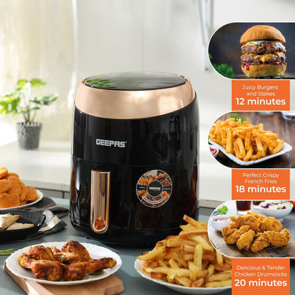 3.5L Rose Gold Digital 'Vortex' Air Fryer + Free Recipe E-Book