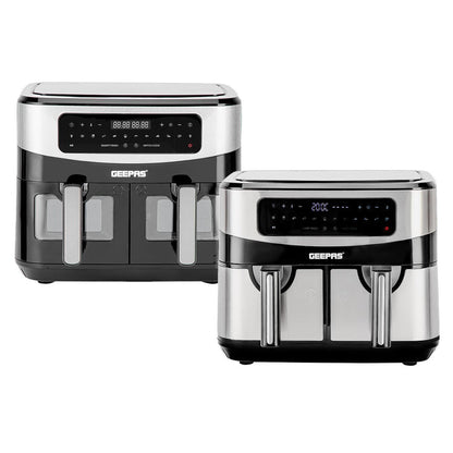9L Twin XL Vortex Dual Basket Air Fryers Rapid - Digital Touchscreen