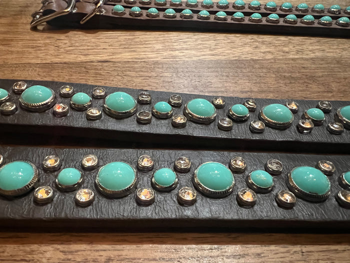 RN Design Dog Collar / HB Combo Black Turquoise Clear Nickel - Dog.Dog.Cat.
