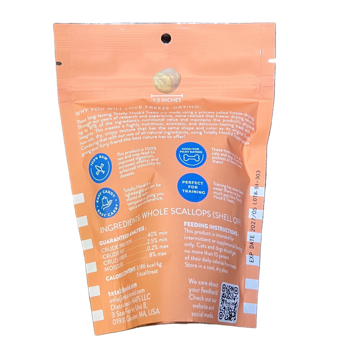Totally Hook'd Freeze Dried Scallops - Dog.Dog.Cat.