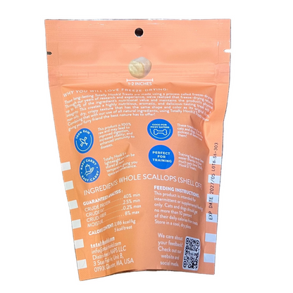 Totally Hook'd Freeze Dried Scallops - Dog.Dog.Cat.