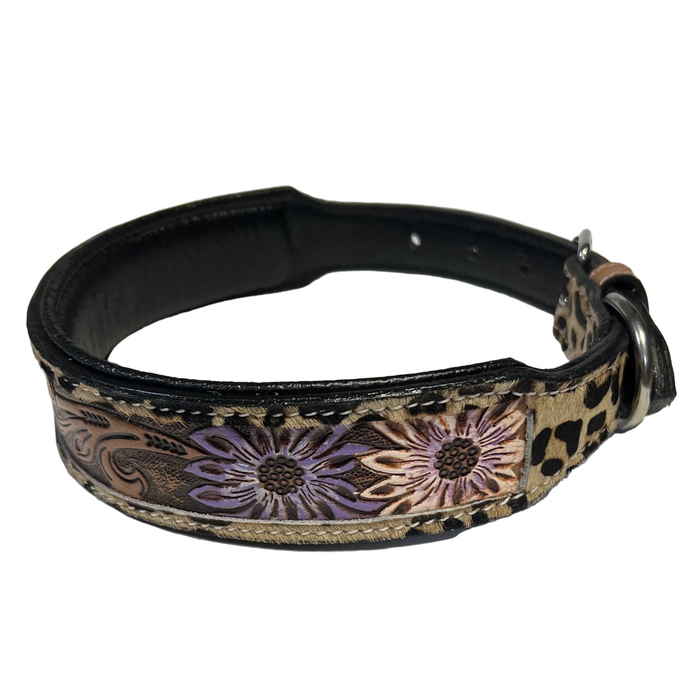 Carved and Beaded Leather Dog Collar AE9233 - Dog.Dog.Cat.