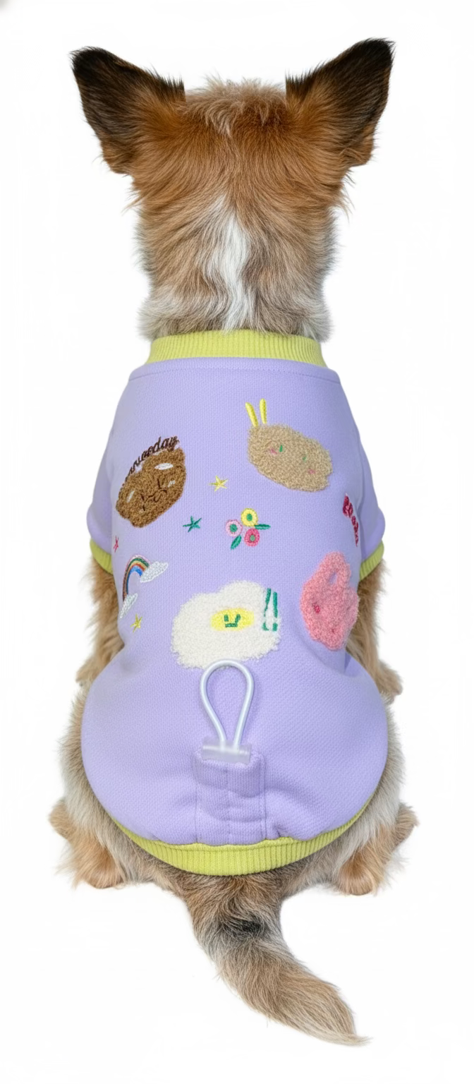 Four Legs Jammies with Embroidery Patches - Dog.Dog.Cat.