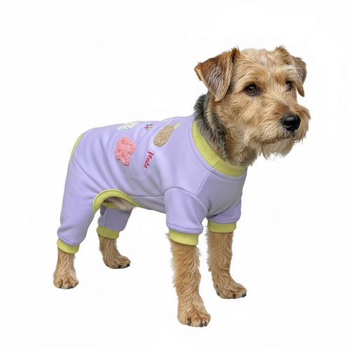 Four Legs Jammies with Embroidery Patches - Dog.Dog.Cat.