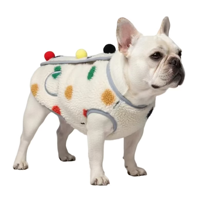 Big Polka Dots  Dog Fuzzy Vest - Wide range of sizes - Dog.Dog.Cat.
