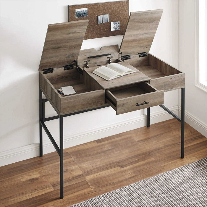ADEPT Modern Desk in Rustic Oak Finish by Urban Style-#product_category#-Home Living Store