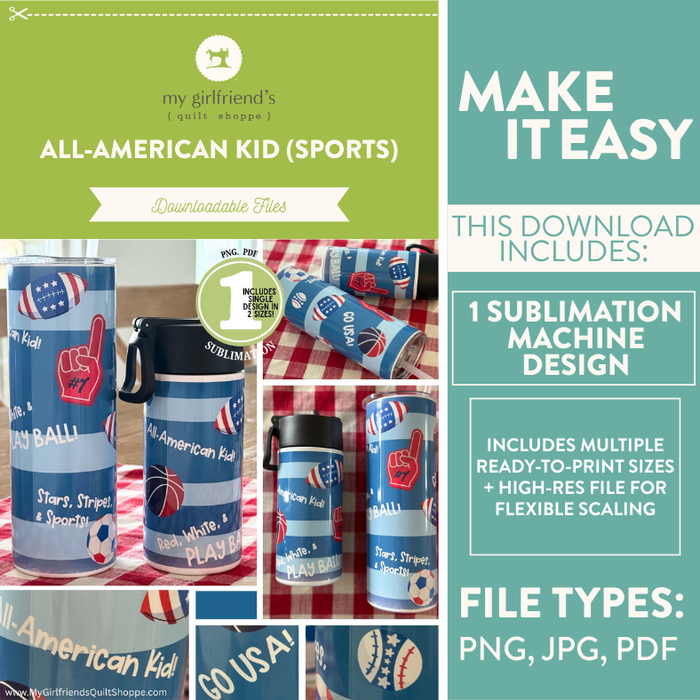 All-American Kid (Sports) (Downloadable Sublimation Design)