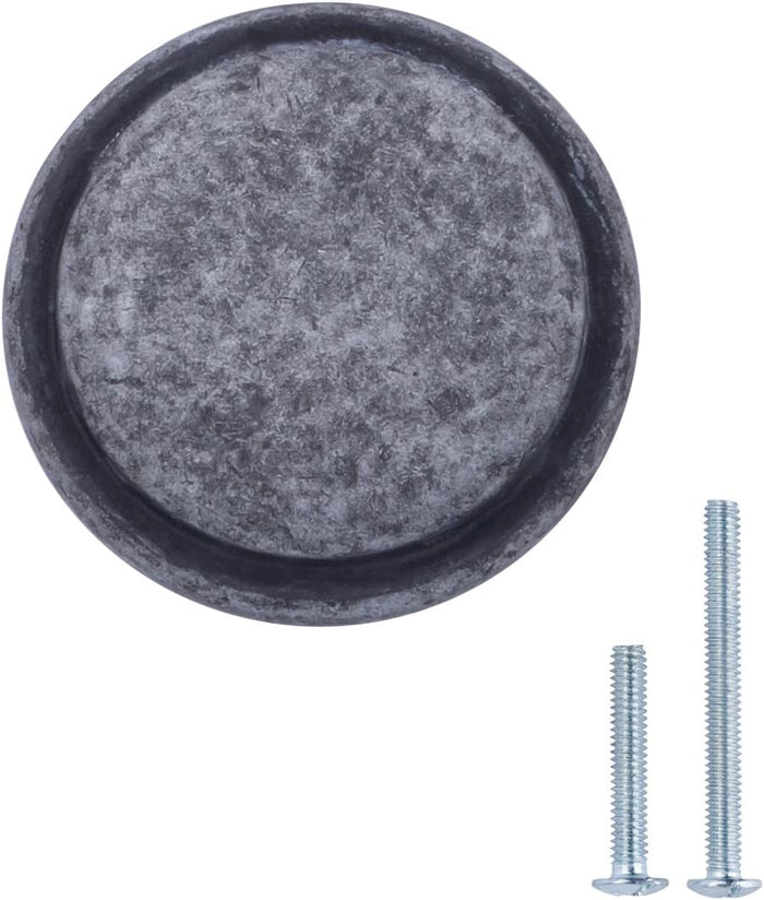 Amazon Basics Button Mushroom Cabinet Knob 1.25inch Diameter Antique Silver 10Pack