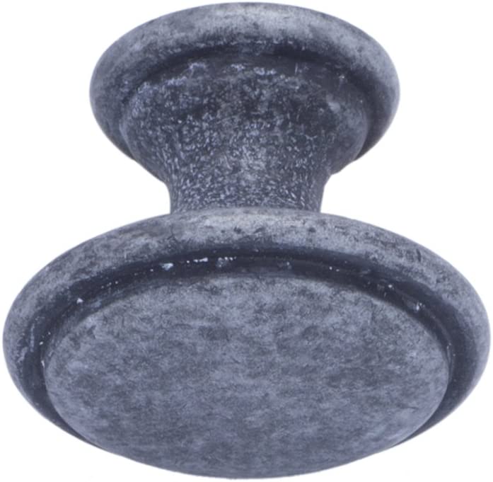 Amazon Basics Button Mushroom Cabinet Knob 1.25inch Diameter Antique Silver 10Pack