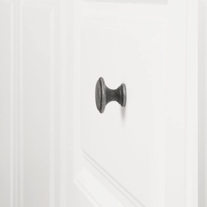 Amazon Basics Button Mushroom Cabinet Knob 1.25inch Diameter Antique Silver 10Pack