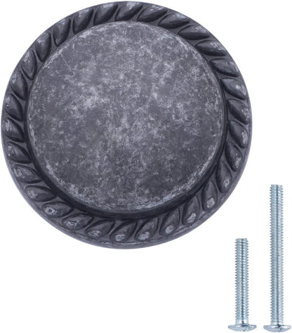 AmazonBasics AB900AS10 Cabinet Knob 1.25in Diameter Antique Silver 25Pack
