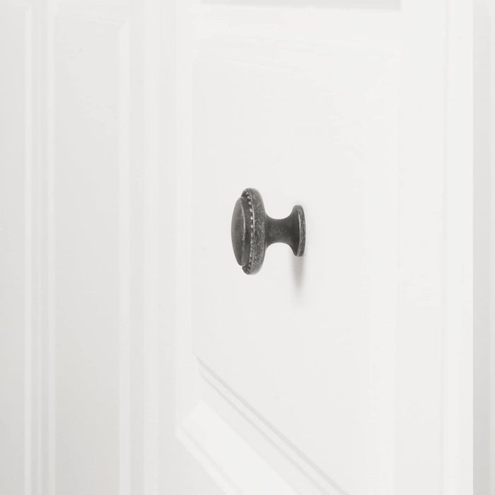 AmazonBasics AB900AS10 Cabinet Knob 1.25in Diameter Antique Silver 25Pack