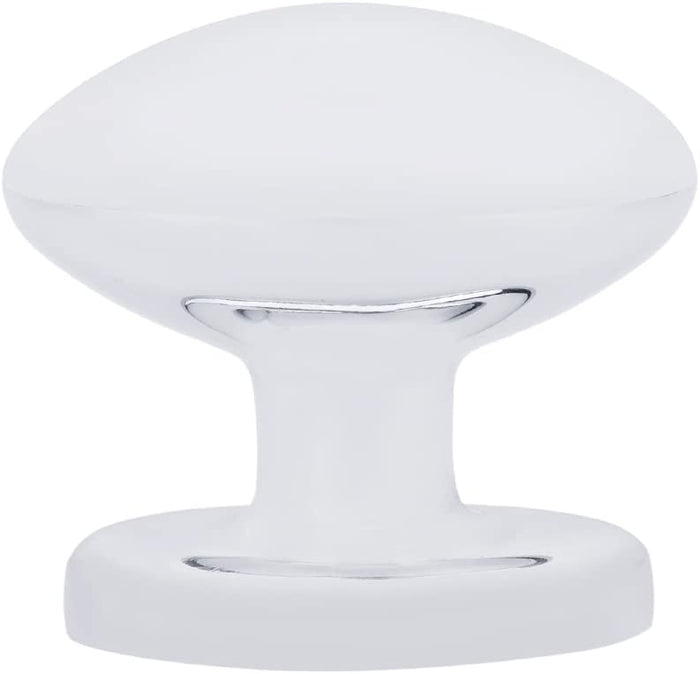 AmazonBasics Football Cabinet Knob 1.38in Diameter Polished Chrome 10Pack
