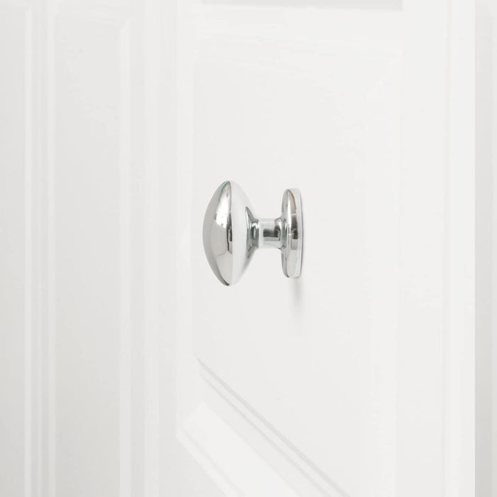 AmazonBasics Football Cabinet Knob 1.38in Diameter Polished Chrome 10Pack