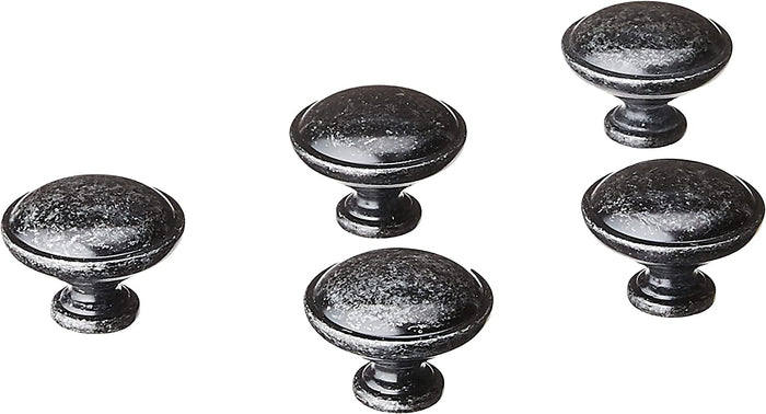 AmazonBasics Mushroom Cabinet Knob 1.19in Diameter Antique Silver 25Pack