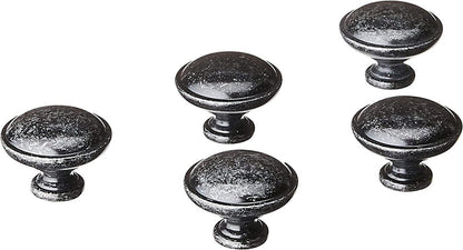 AmazonBasics Mushroom Cabinet Knob 1.19in Diameter Antique Silver 25Pack