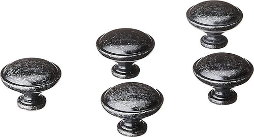 AmazonBasics Mushroom Cabinet Knob 1.19in Diameter Antique Silver 25Pack