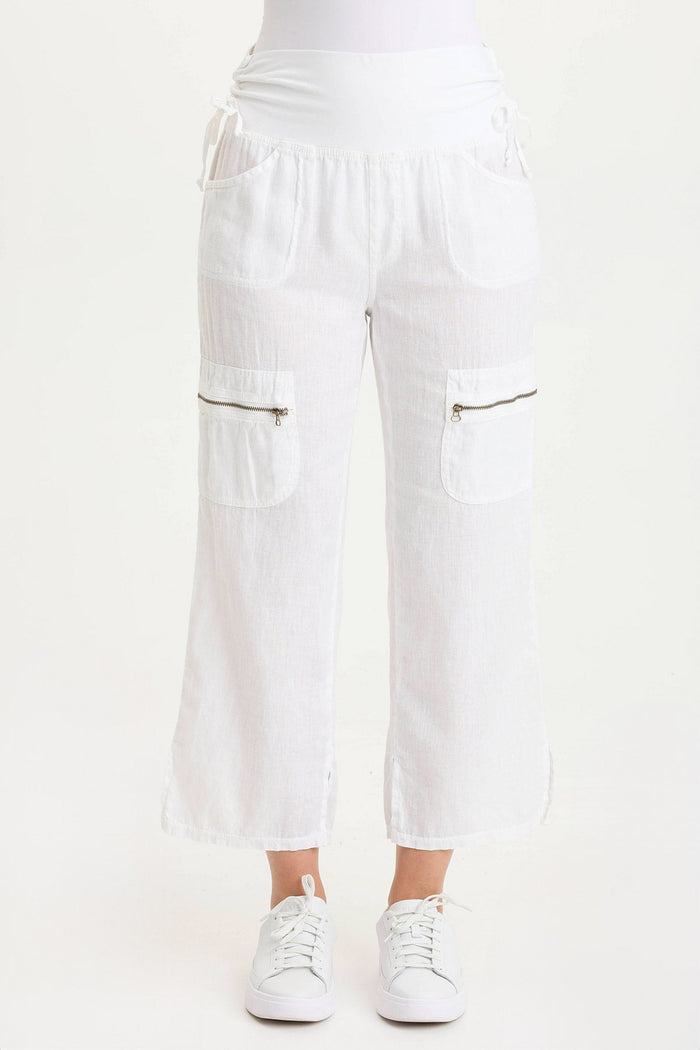 XCVI Amica High Waist Linen Cargo Pant