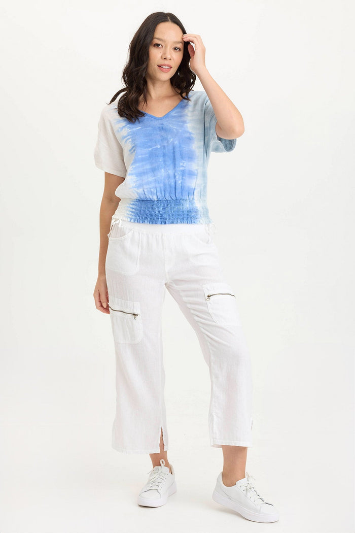 XCVI Amica High Waist Linen Cargo Pant