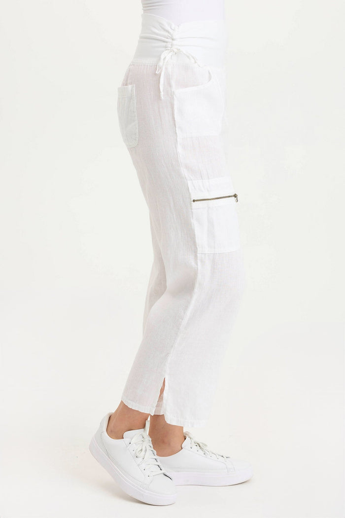 XCVI Amica High Waist Linen Cargo Pant