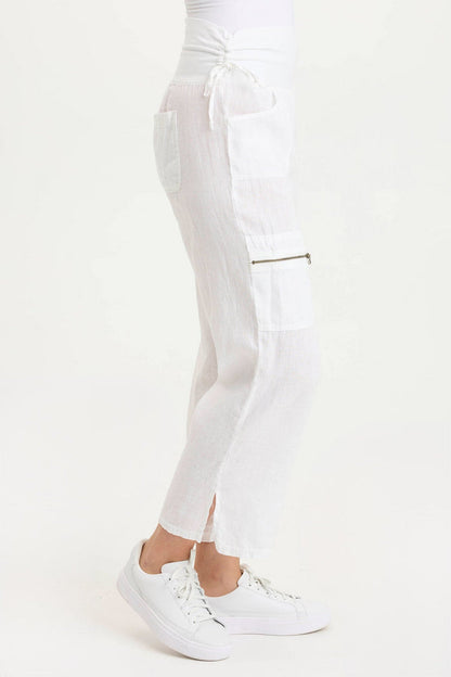 XCVI Amica High Waist Linen Cargo Pant