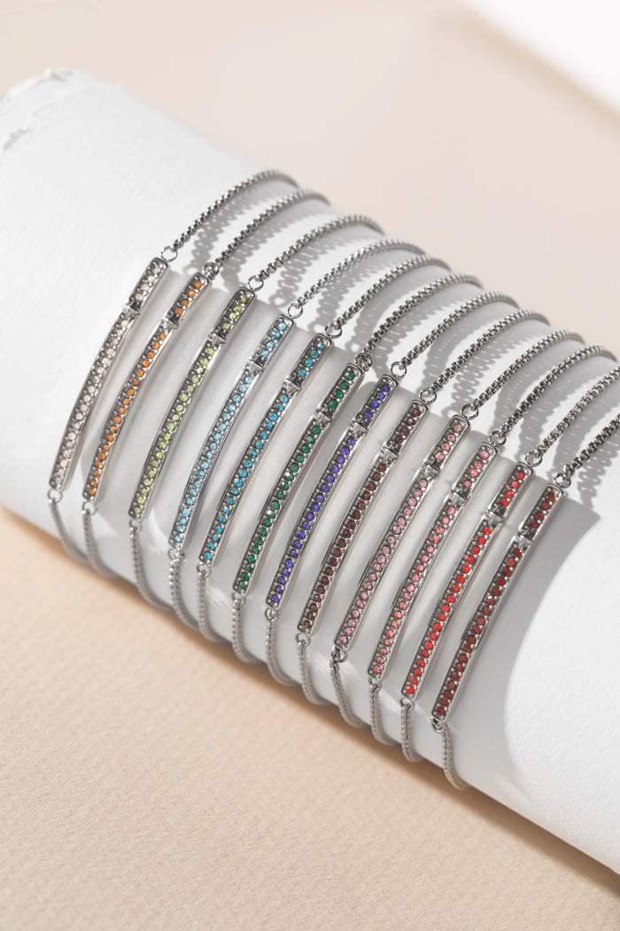 April Everyday Birthstone Pave Bolo Bracelet